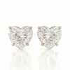 Heart solitaire studs - Lotus setting