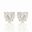 Heart solitaire studs - Lotus setting