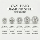 Oval Halo Studs - Basket Setting