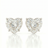 Heart solitaire studs - Lotus setting