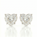Heart solitaire studs - Lotus setting