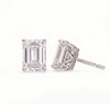 Emerald solitaire studs - Crown setting