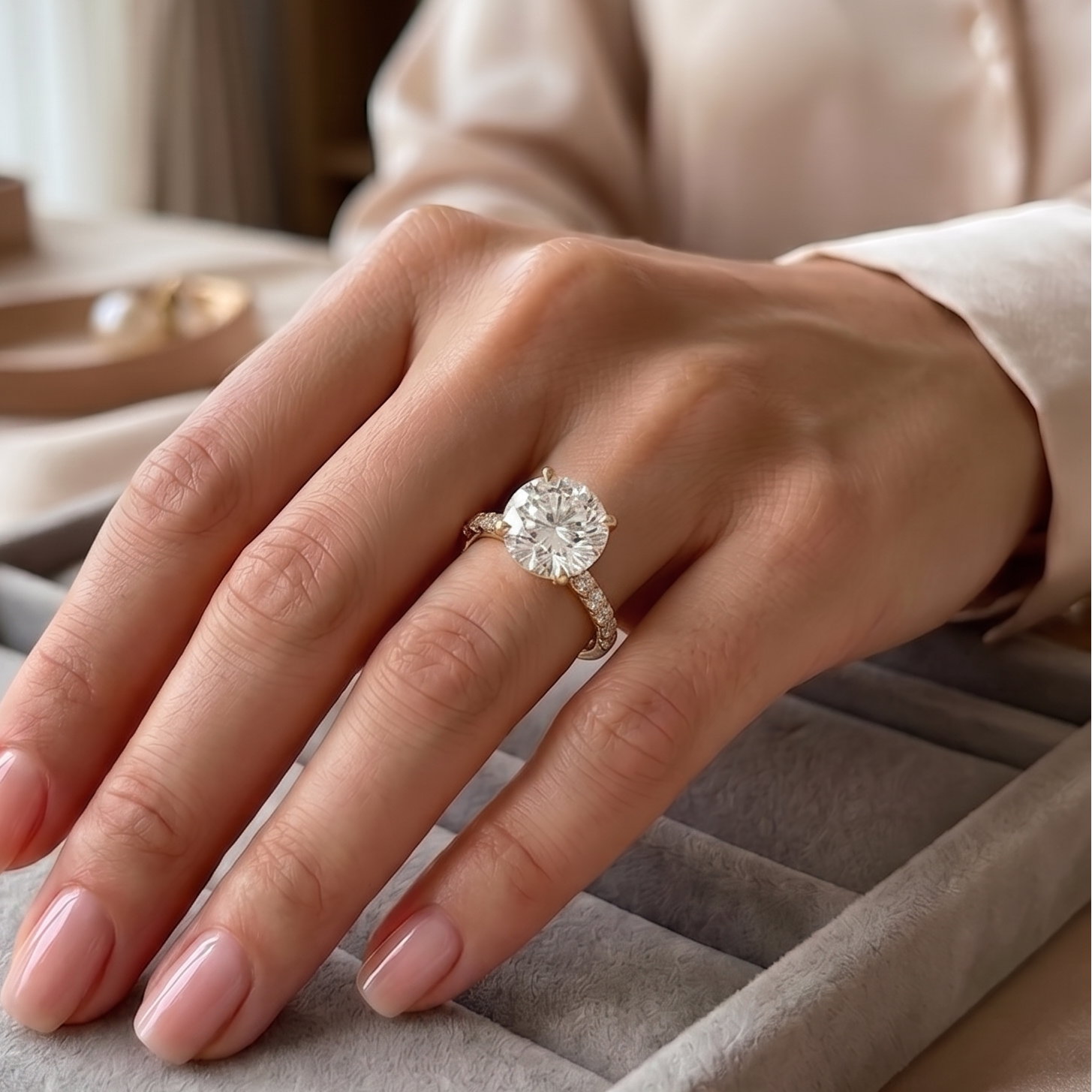 The Clara Crest Ring - Round 1.5ct