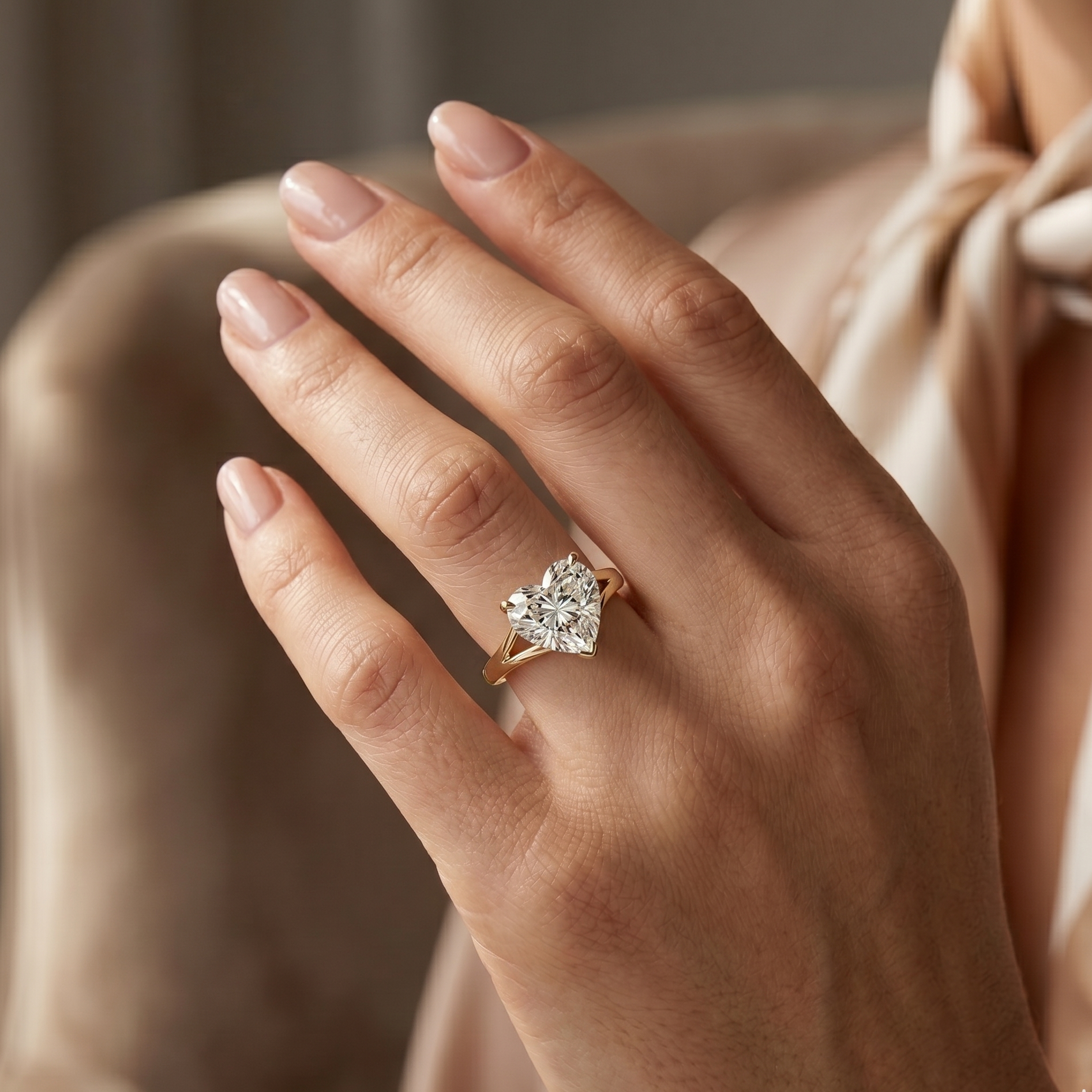 Split Band Ring - Heart 2ct