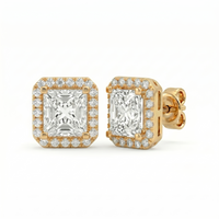 Princess Halo Studs - Basket Setting