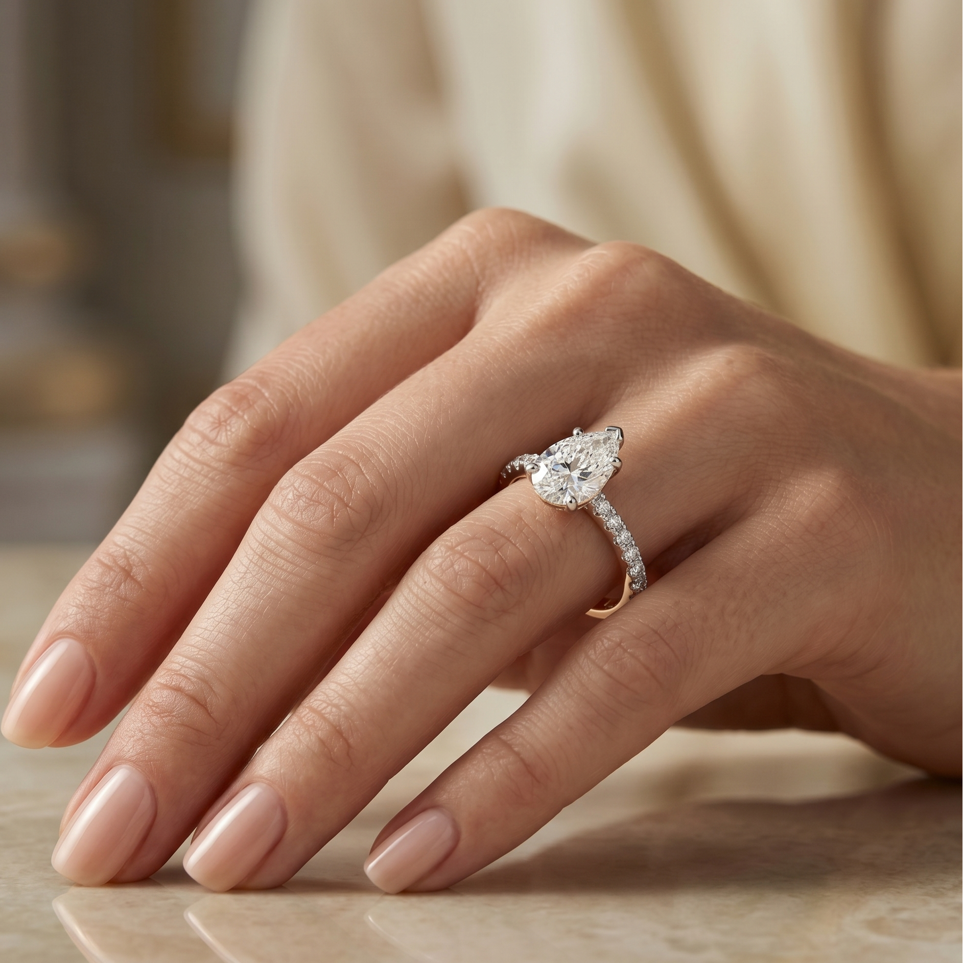 Elara Ring- Pear 1.5ct