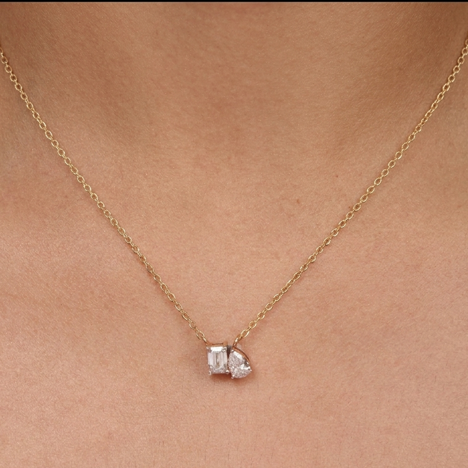 Toi et Moi- Emerald Pear Pendant