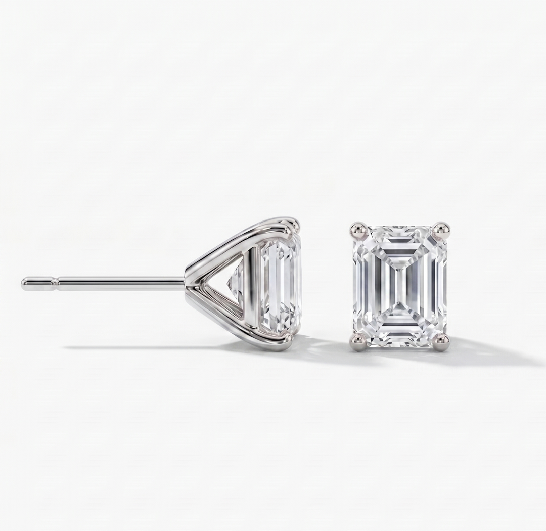 Emerald Studs - Martini Setting