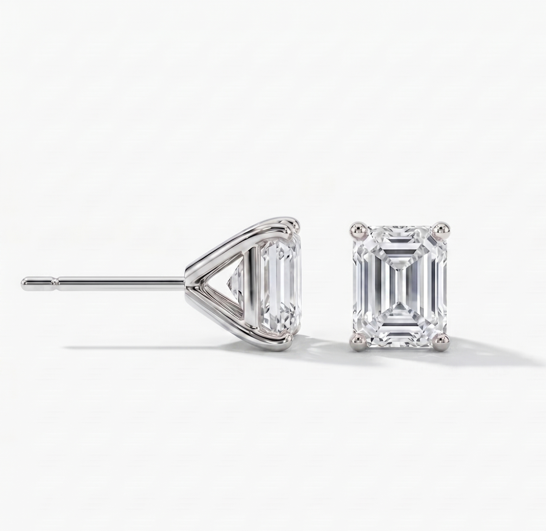 Emerald Studs - Martini Setting