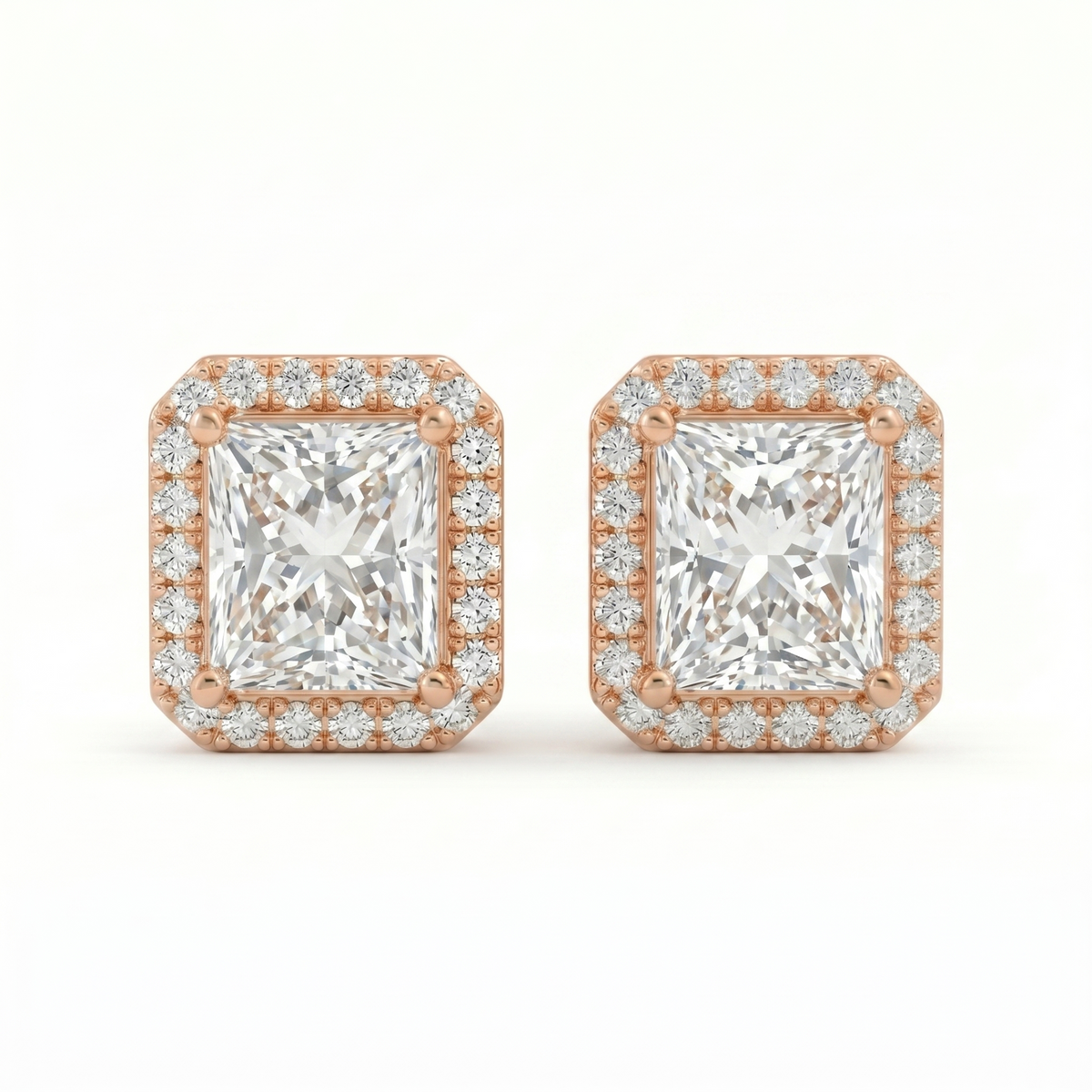 0.5ct each / Rose Gold / 9 kt