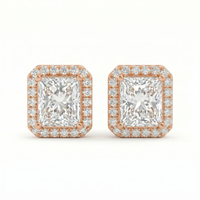 Princess Halo Studs - Basket Setting