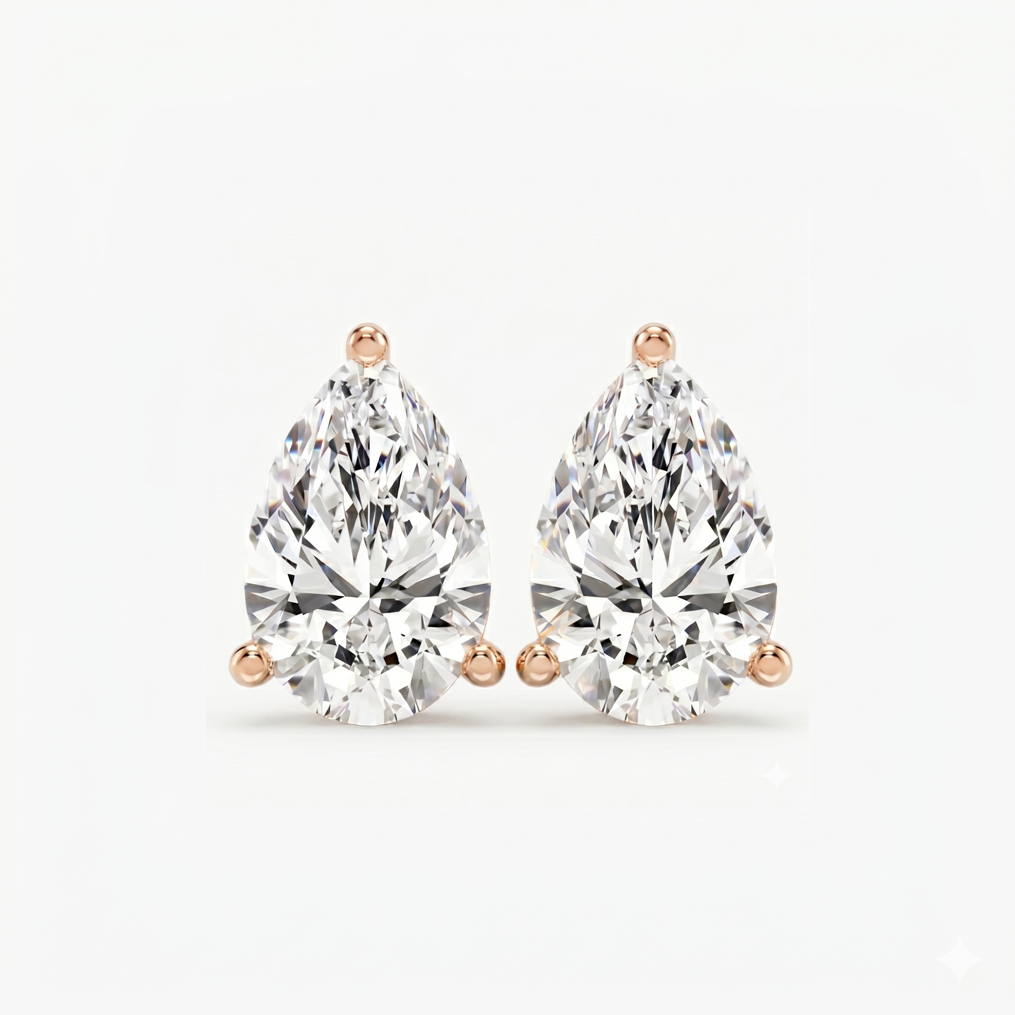 Pear Studs - Martini Setting