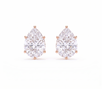 Pear studs - Crown setting