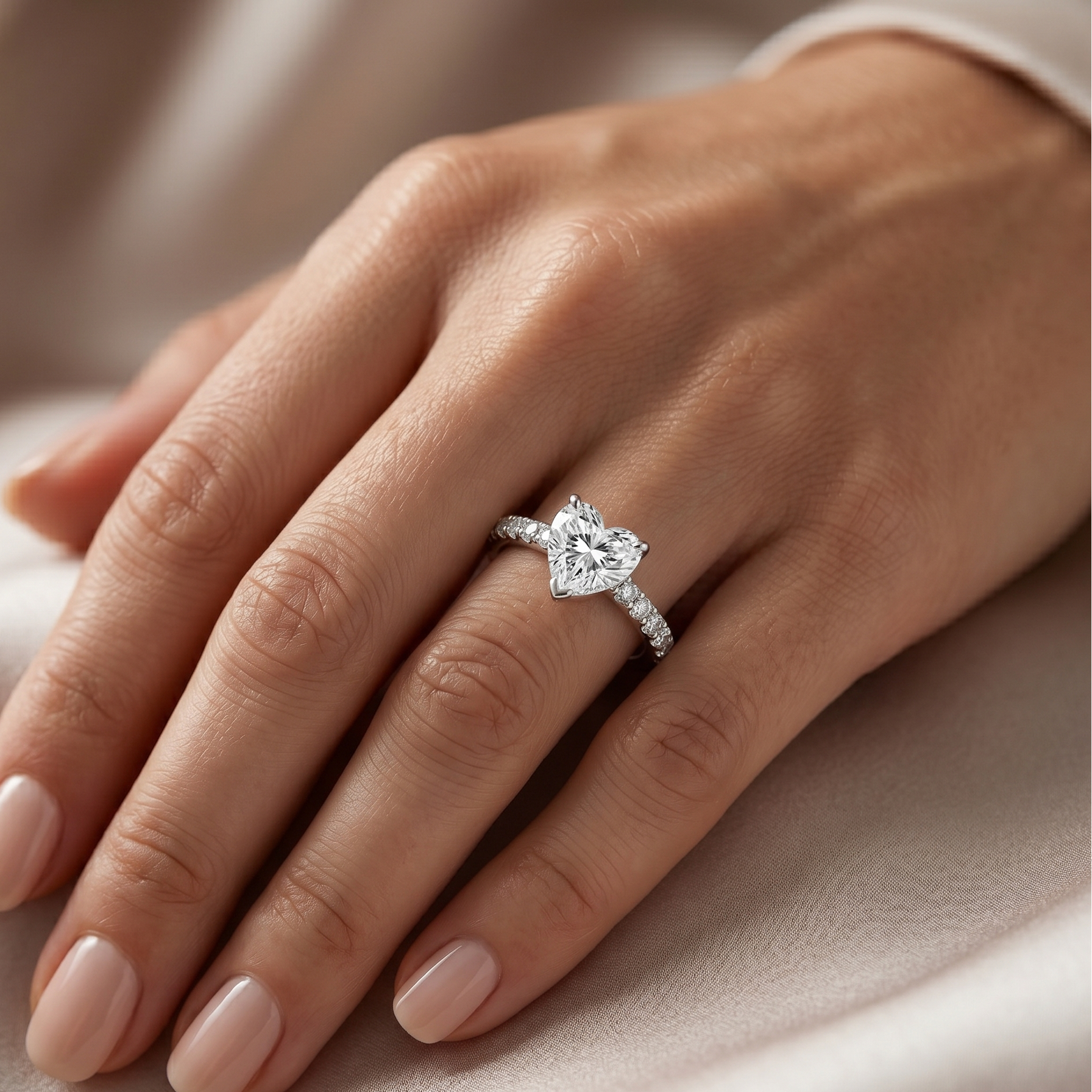 The Clara Crest Ring - Heart 1ct