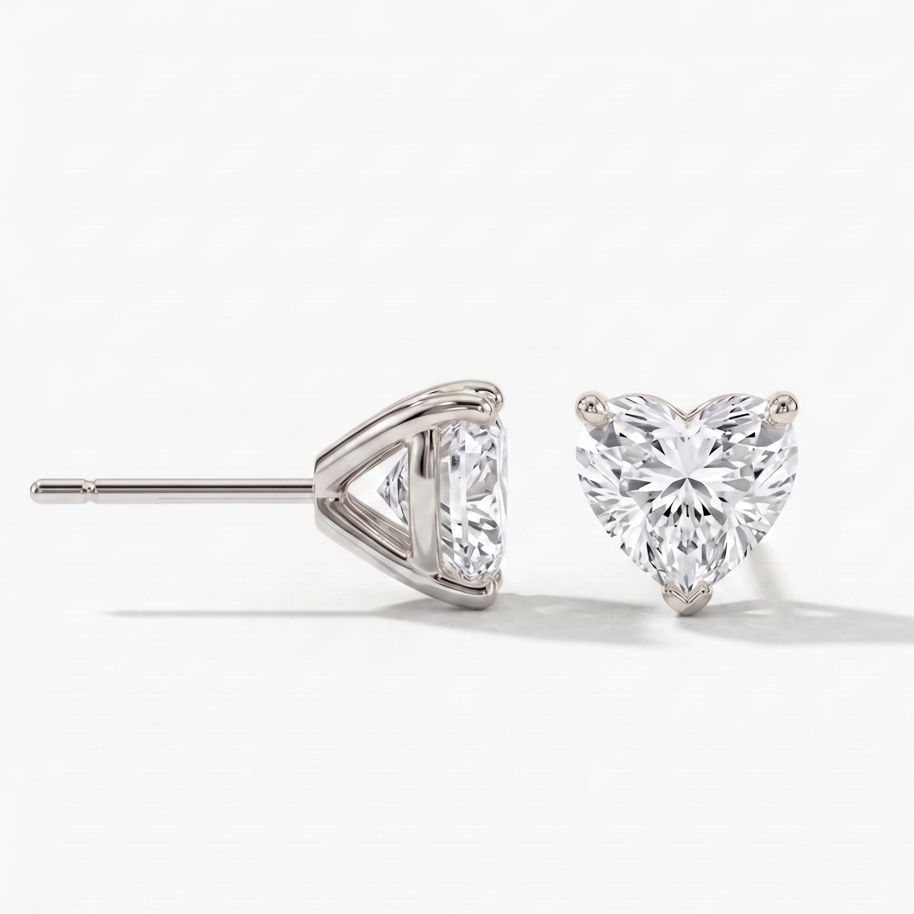 Heart Studs - Martini Setting