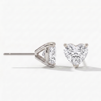 Heart Studs - Martini Setting