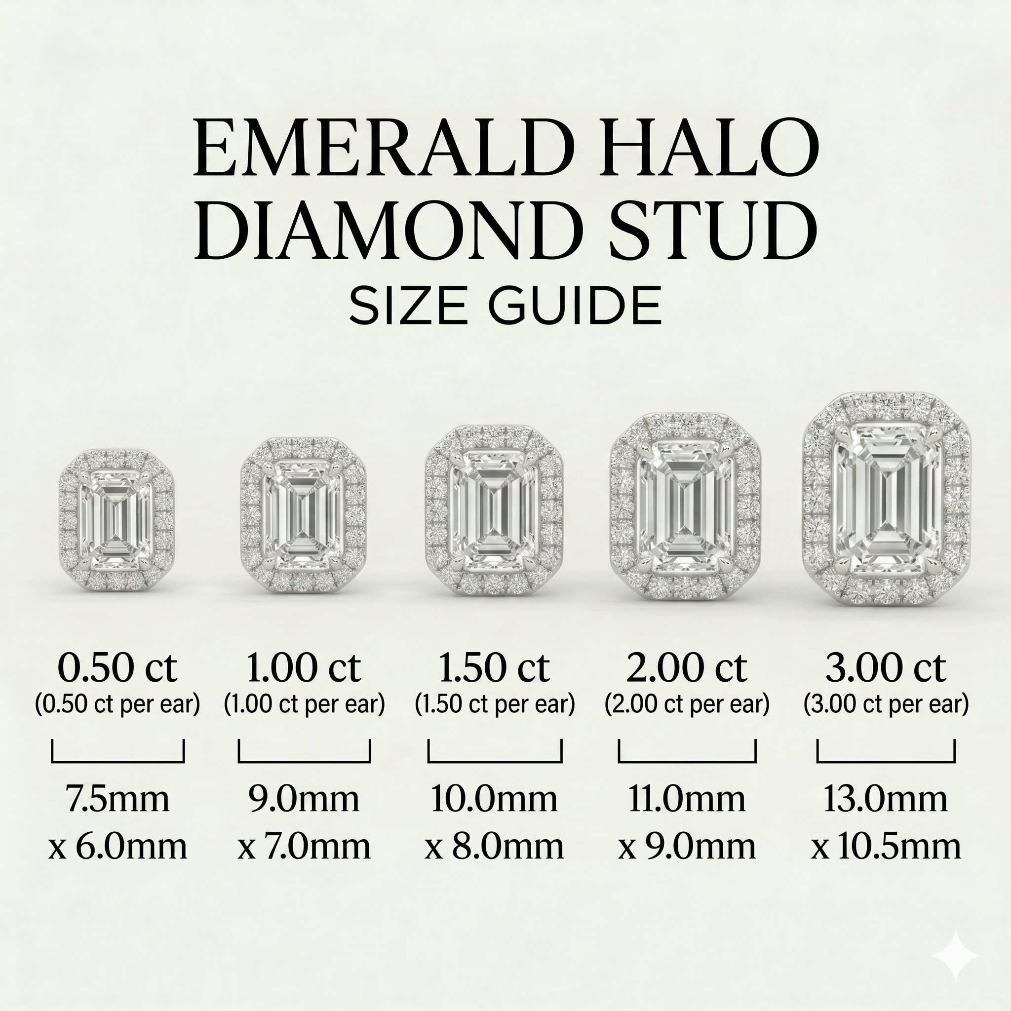 Emerald Halo Studs - Basket Setting