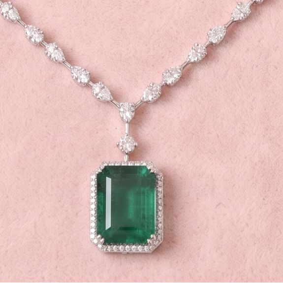 Emerald Path Drop Necklace
