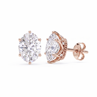 Oval studs - Crown setting