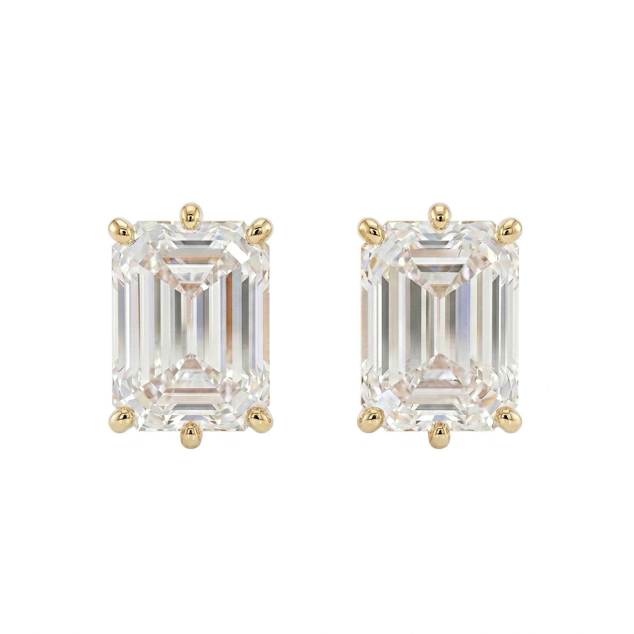 Emerald studs - Lotus setting