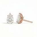 Pear solitaire studs - Lotus setting