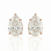 Pear solitaire studs - Lotus setting
