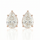 Pear solitaire studs - Lotus setting