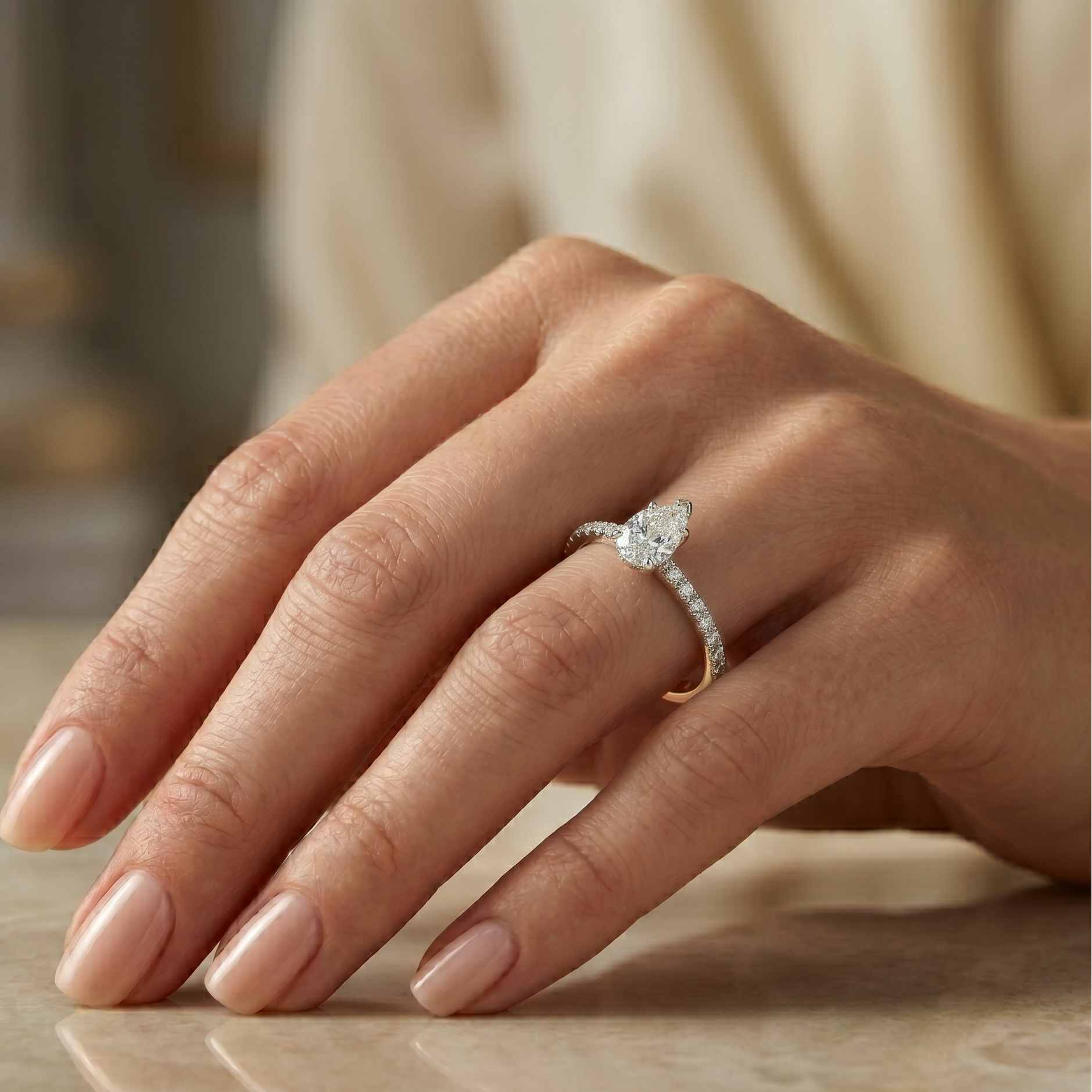 Elara Ring - Pear 0.5ct