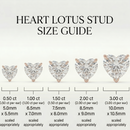 Heart solitaire studs - Lotus setting