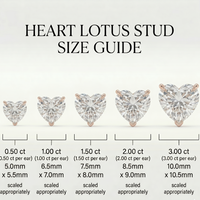 Heart solitaire studs - Lotus setting