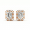 Emerald Halo Studs - Basket Setting