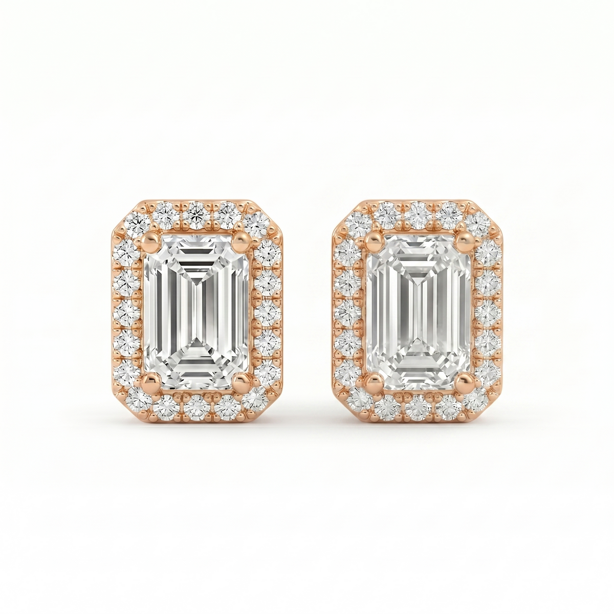 0.5ct each / Rose Gold / 9 kt