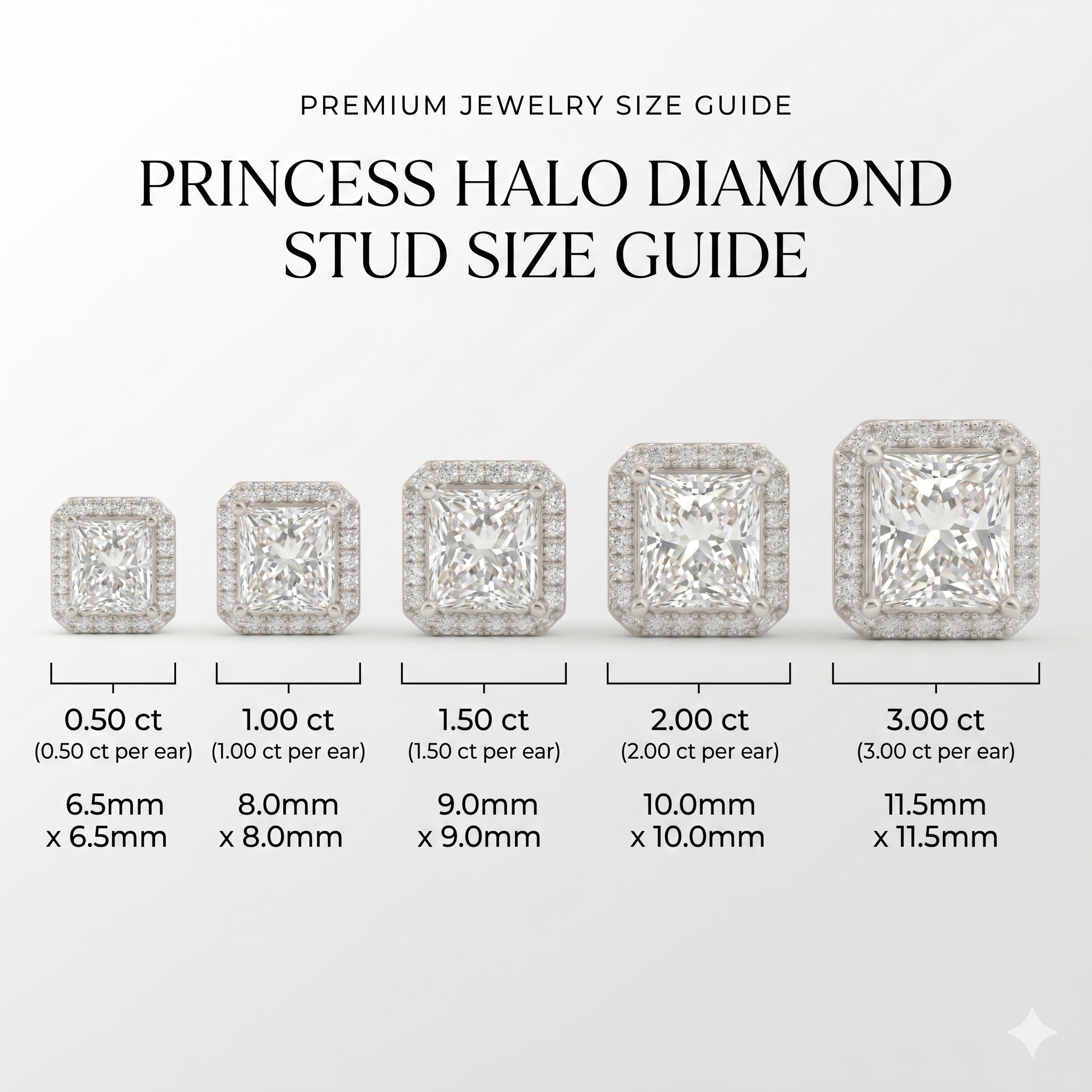 Princess Halo Studs - Basket Setting
