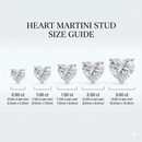 Heart Studs - Martini Setting
