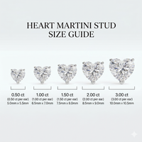 Heart Studs - Martini Setting