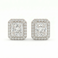 Princess Halo Studs - Basket Setting