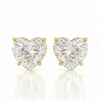 Heart solitaire studs - Lotus setting