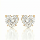 Heart solitaire studs - Lotus setting