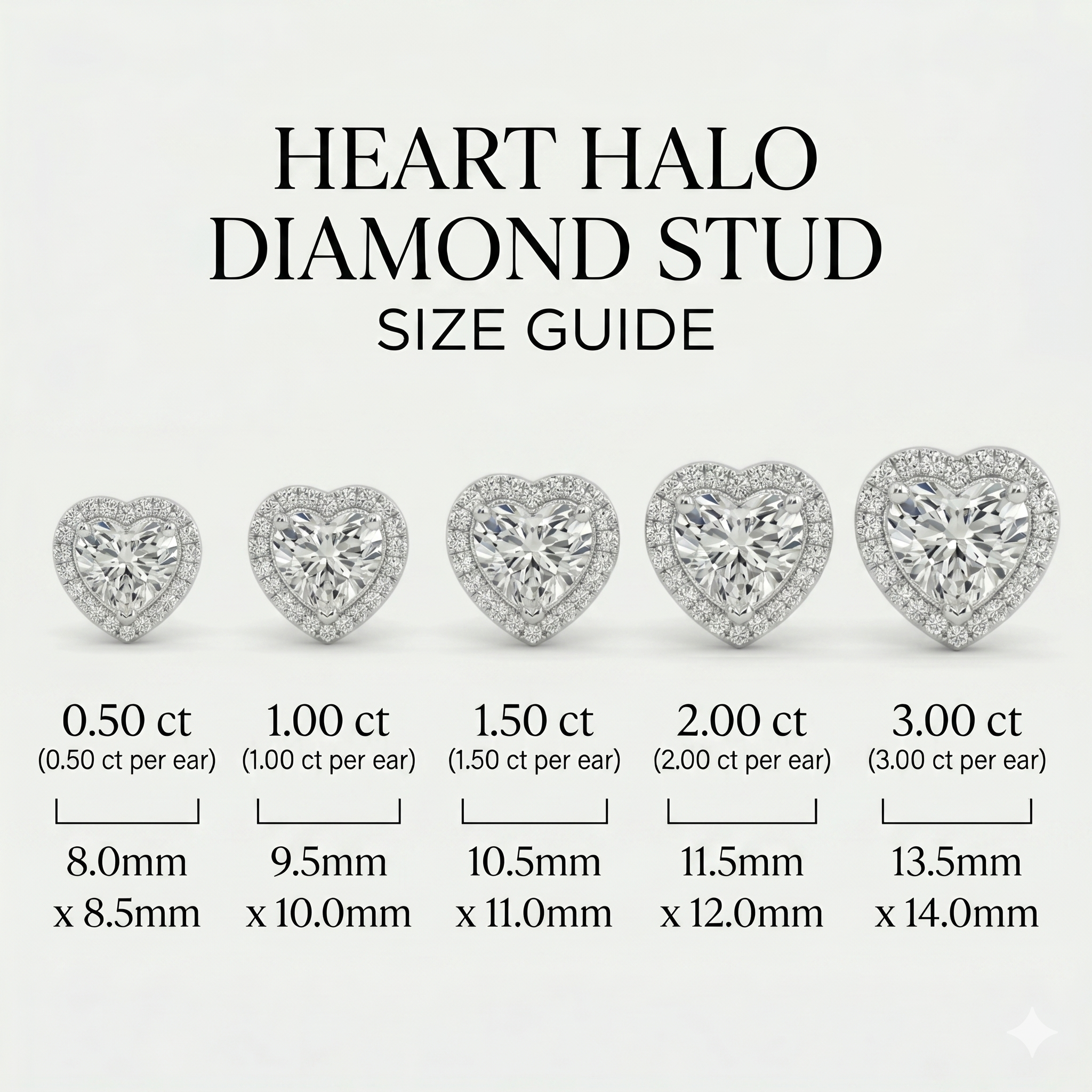 Heart Halo Studs - Basket Setting