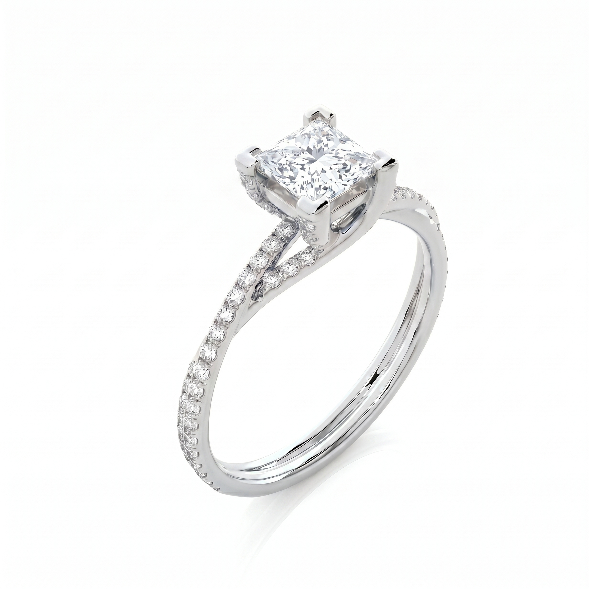 Twist Solitaire Ring - Princess 0.5ct