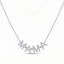Diamond MAMA Initial Station Necklace.