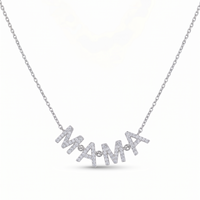 Diamond MAMA Initial Station Necklace.