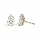 Pear solitaire studs - Lotus setting