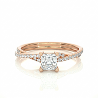 Twist Solitaire Ring - Princess 0.5ct