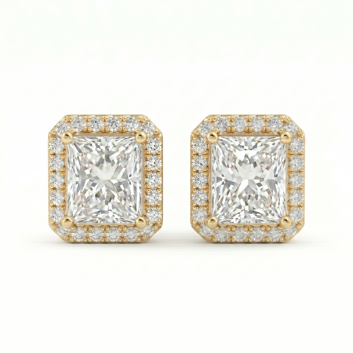 0.5ct each / Yellow Gold / 9 kt