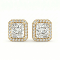 Princess Halo Studs - Basket Setting