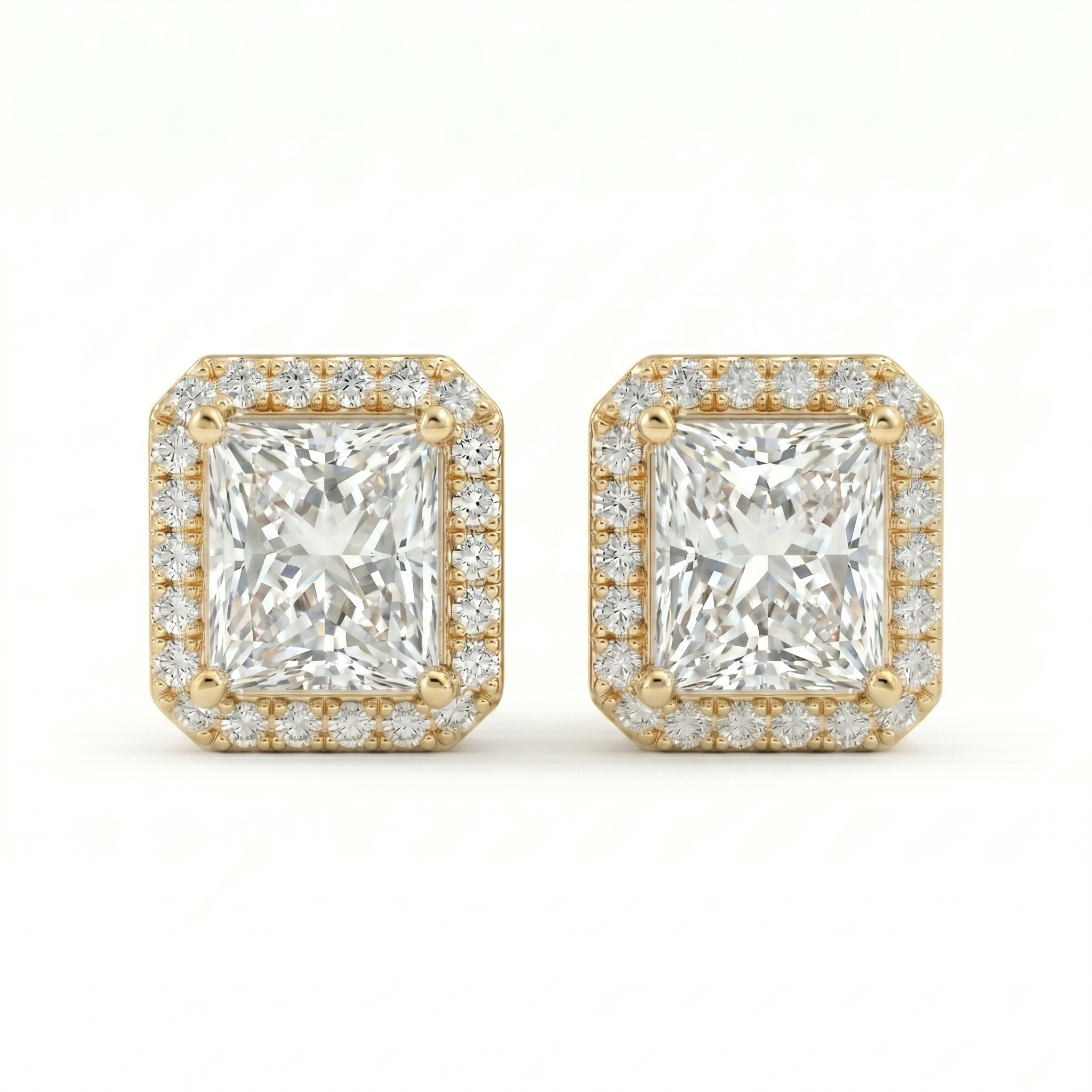 Princess Halo Studs - Basket Setting