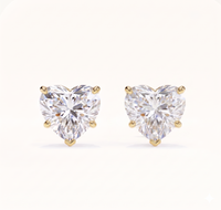 Heart studs - Crown setting