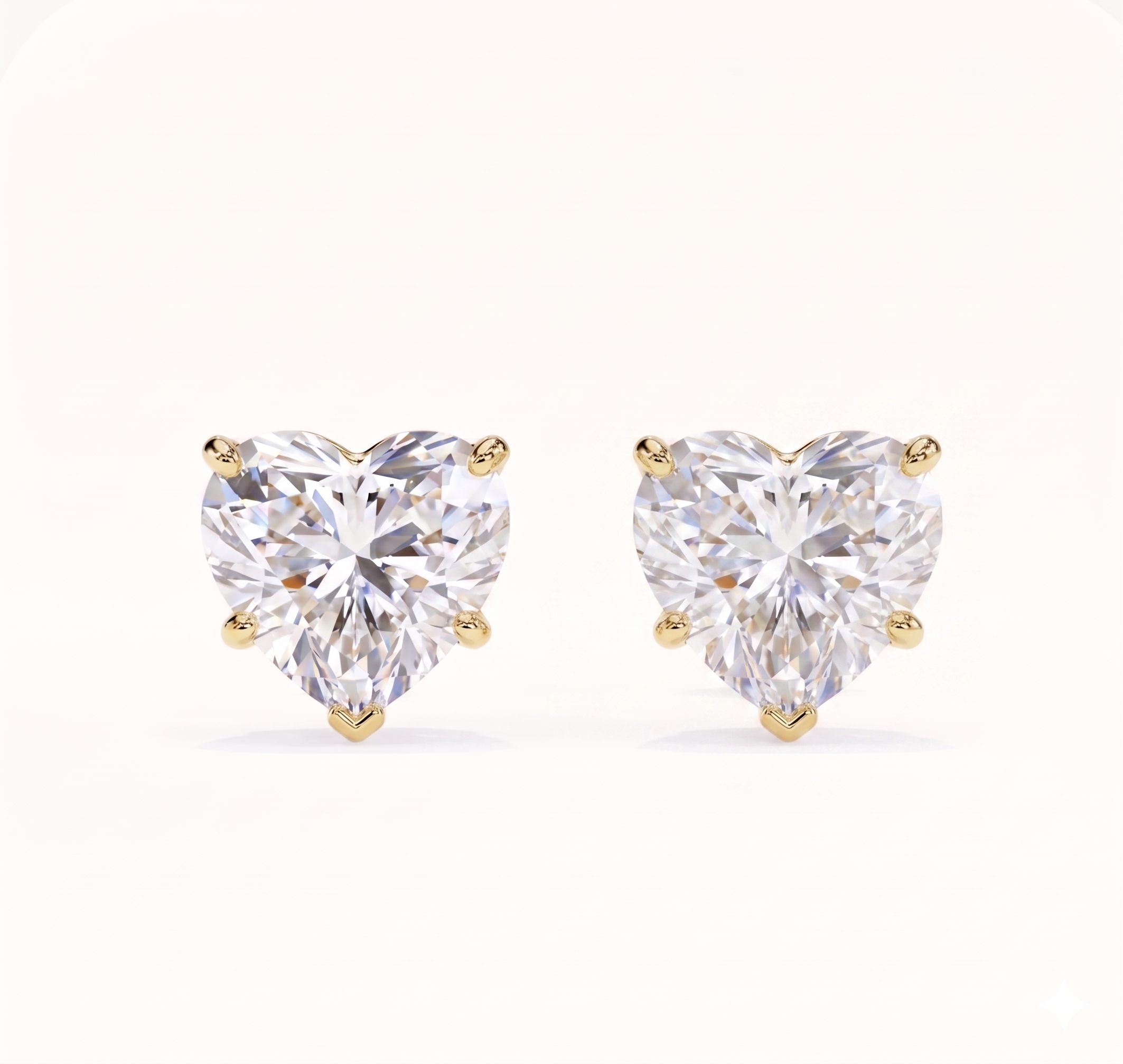 Heart studs - Crown setting