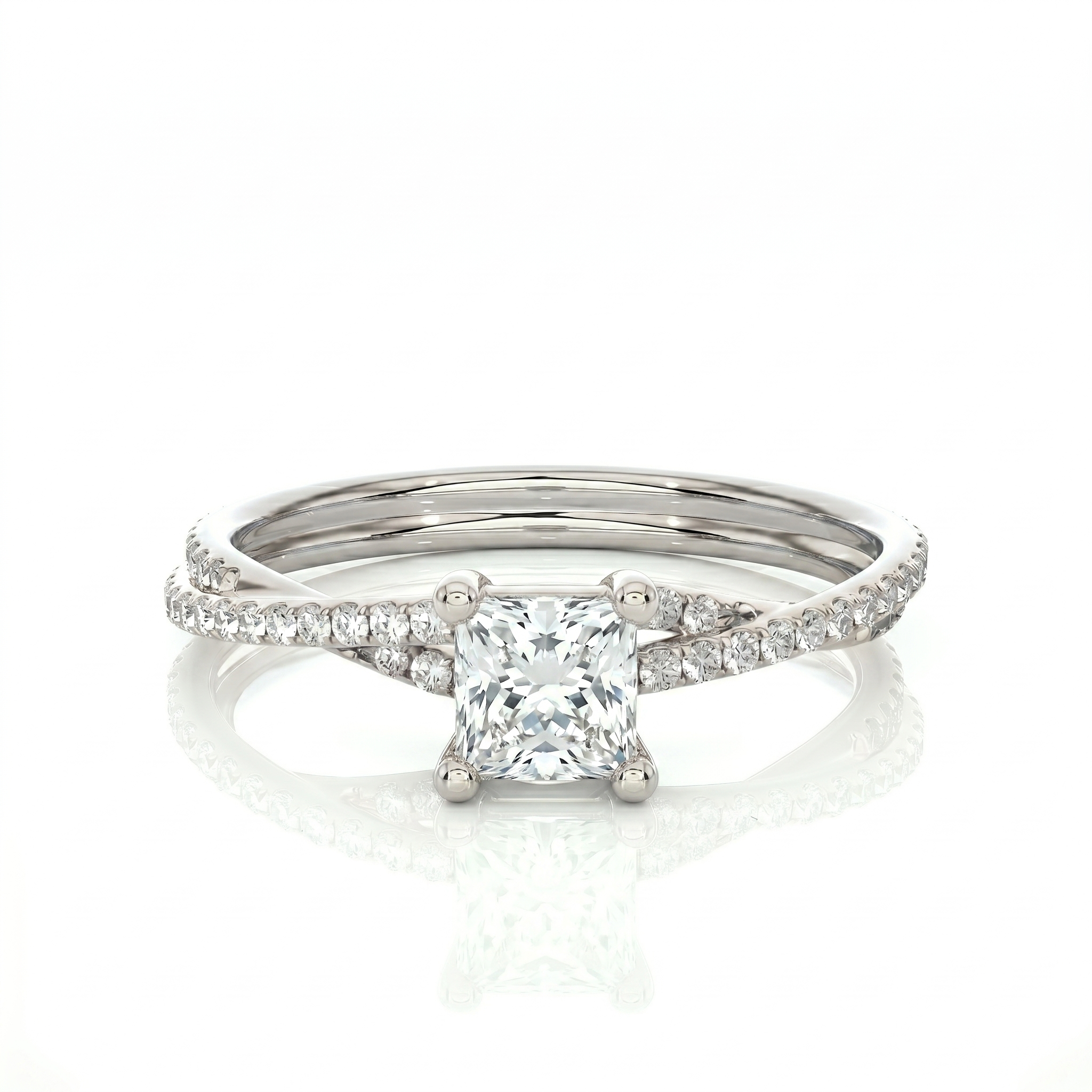 Twist Solitaire Ring - Princess 0.5ct
